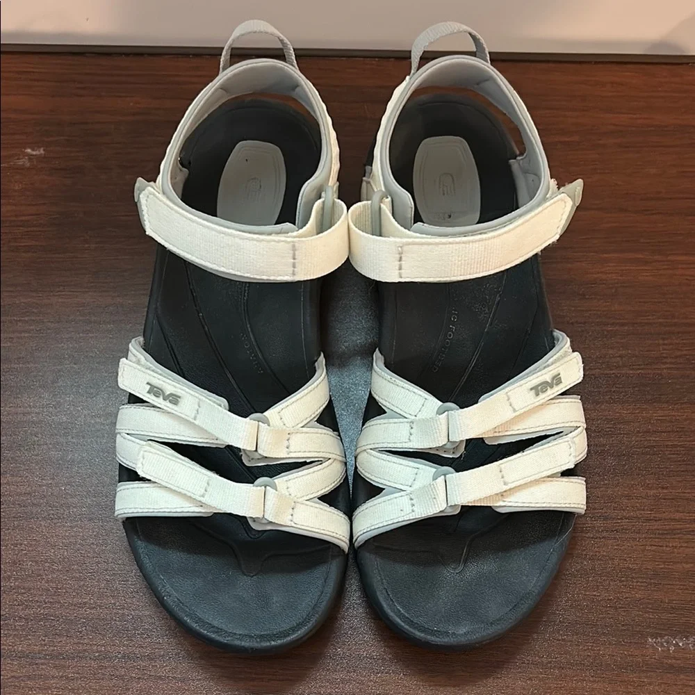 Women’s Teva Off White Velcro Strap Sandals - Picture 2 of 6